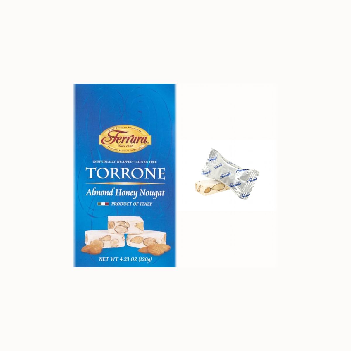 Ferrara Almond Honey Nougat Torrone Miniatures 3.53 OZ - Shop Cento